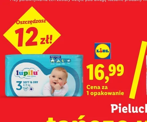 Pieluchy Lupilu Soft & Dry 3 promocja w Lidl