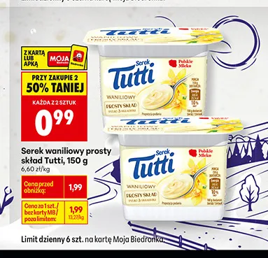 Serek waniliowy prosty skład Tutti promocja w Biedronka