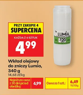 Wkład olejowy do zniczy promocja w Biedronka
