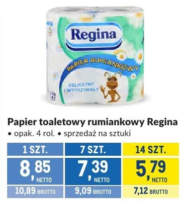 Papier toaletowy rumiankowy Regina promocja w Makro