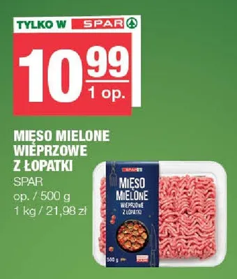 Mięso mielone wieprzowe z łopatki SPAR promocja w SPAR