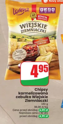 Chipsy karmelizowana cebulka Wiejskie Ziemniaczki promocja w Dino