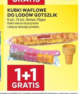 Kubki waflowe do lodów Gotszlik promocja w Stokrotka
