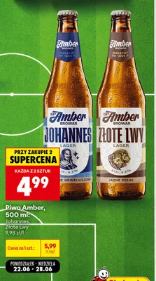 Piwo Amber Złote Lwy promocja w Biedronka