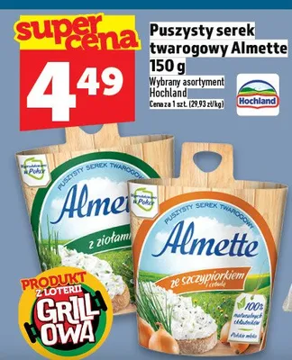 Puszysty serek twarogowy Almette z ziołami Hochland promocja w TOPAZ