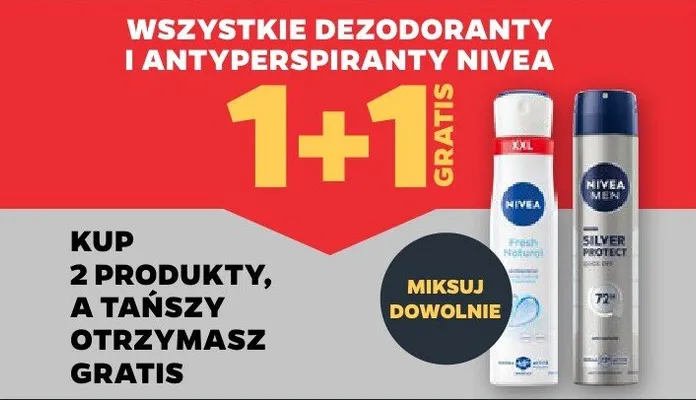 Wszystkie dezodoranty i antyperspiranty 1+1 GRATIS promocja w Netto