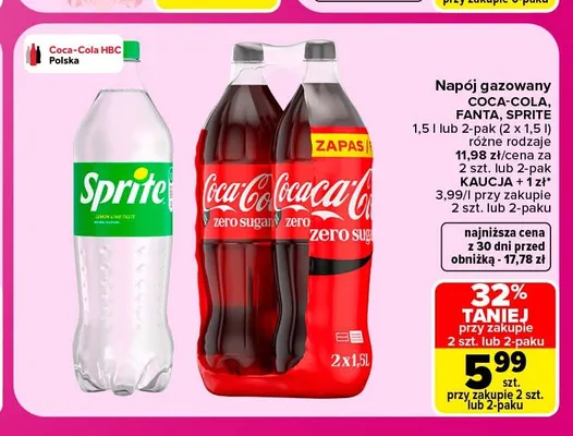 Napój gazowany Sprite promocja w Carrefour