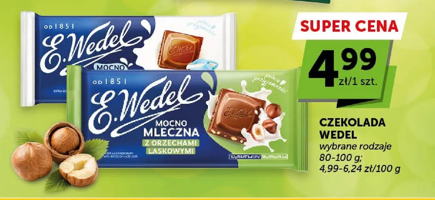 Czekolada E.Wedel Mocno Mleczna z Orzechami Laskowymi promocja w Euro Sklep