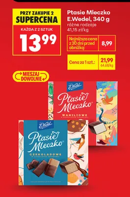 Ptasie Mleczko, różne rodzaje promocja w Biedronka