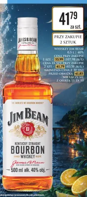 Whiskey Jim Beam Kentucky Straight Bourbon promocja w Dino