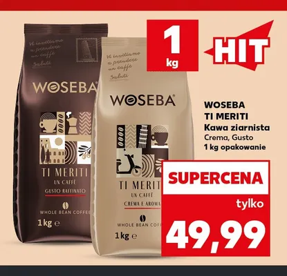 Kawa ziarnista Ti Meriti Crema Woseba promocja w Kaufland