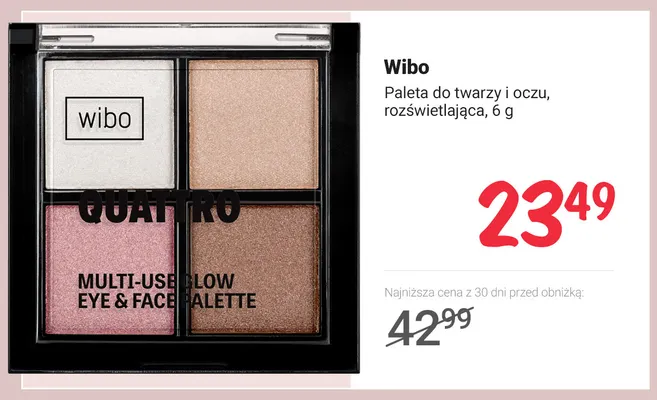 Paleta do twarzy i oczu rozświetlająca Wibo promocja w Rossmann