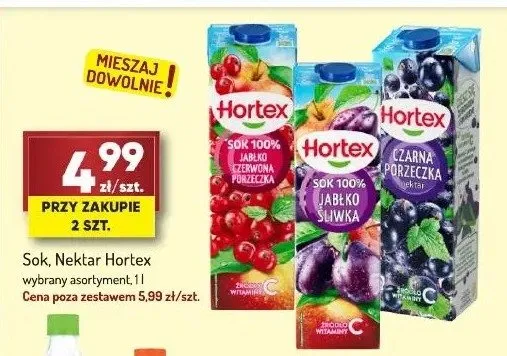 Sok, nektar Hortex wybrane rodzaje promocja w Avita