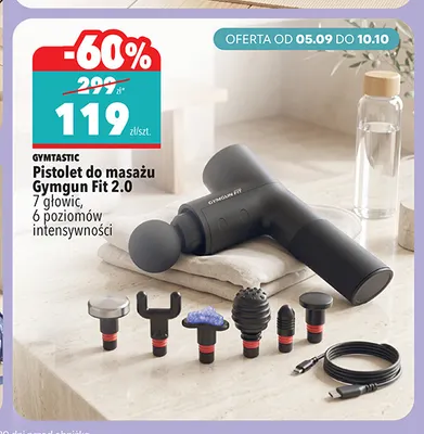 Pistolet do masażu Gymgun Fit 2,0 Gymtastic promocja w Biedronka