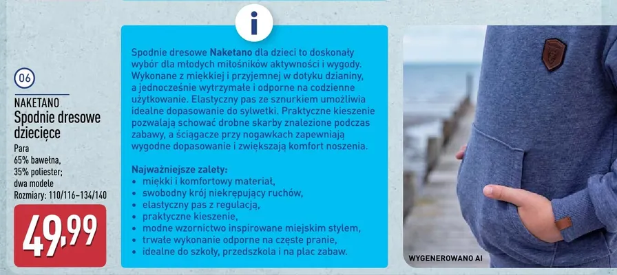 Spodnie dresowe dziecięce Naketano promocja w Aldi