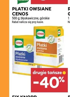 Płatki owsiane błyskawiczne Cenos promocja w Stokrotka