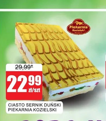 Ciasto sernik duński Piekarnia Kozielski promocja w Bingo