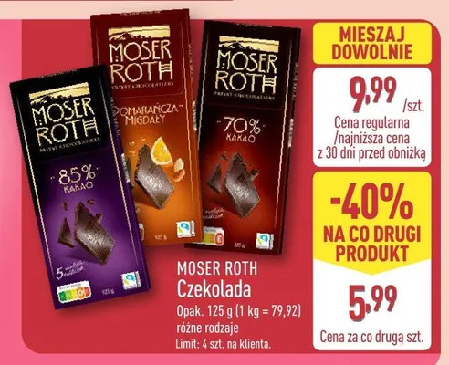 Czekolada różne rodzaje promocja w Aldi