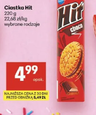 Ciastka Hit Choco promocja w Delikatesy Centrum