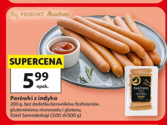 Parówki z indyka Auchan promocja w Auchan