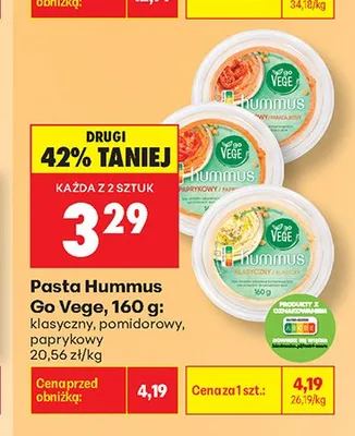 Pasta Hummus paprykowy Go Vege promocja w Biedronka