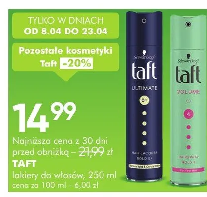 Kosmetyki Taft do włosów, 250 ml promocja w Makro