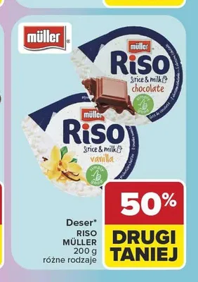 Deser ryżowy Riso o smaku waniliowym Müller promocja w Carrefour