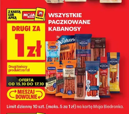 Paczkowane kabanosy promocja w Biedronka