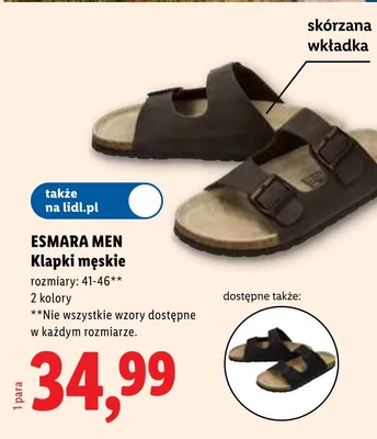 Klapki męskie ESMARA MEN promocja w Lidl