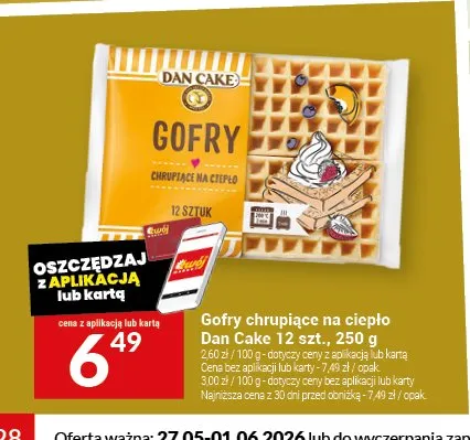 Gofry chrupiące na ciepło Dan Cake 12szt. promocja w Twój Market