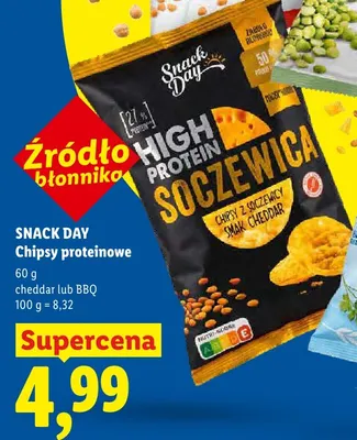 Chipsy proteinowe BBQ Snack Day promocja w Lidl