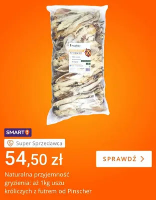 Uszy królicze z futrem Pinscher promocja w Allegro