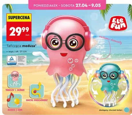 Tańcząca meduza Ele Fun ruchome elementy wys. ok. 21cm promocja w Biedronka