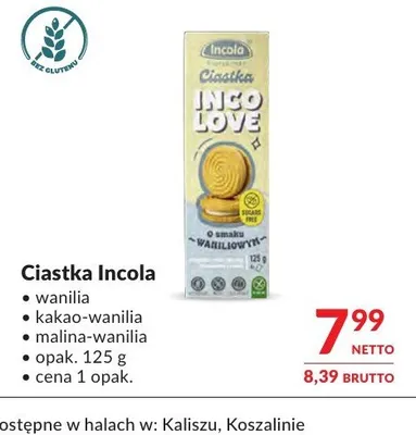 Ciastka Incola Inco Love kakao-wanilia promocja w Makro
