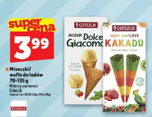 Wafle do lodów Rożki wafLOVE KAKADU 70-135g promocja w TOPAZ
