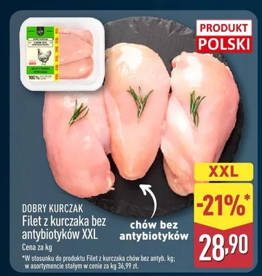 Filet z kurczaka bez antybiotyków XXL promocja w Aldi