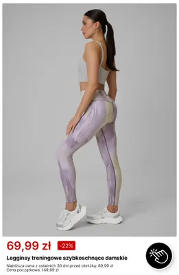 Legginsy treningowe szybkoschnące damskie 4F promocja w 4F