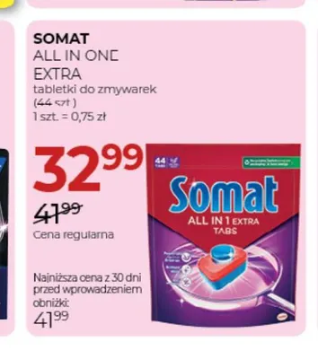 Tabletki do zmywarek All in One Extra Somat promocja w Drogerie Jawa