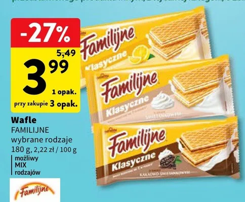 Wafle wybrane rodzaje promocja w Intermarche