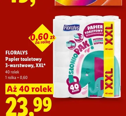Papier toaletowy Floralys 3-warstwowy XXL promocja w Lidl
