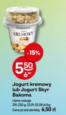 Jogurt kremowy lub jogurt skyr Bakoma promocja w Żabka