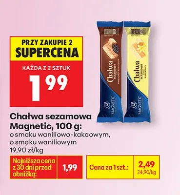 Chałwa sezamowa o smaku waniliowo-kakaowym promocja w Biedronka