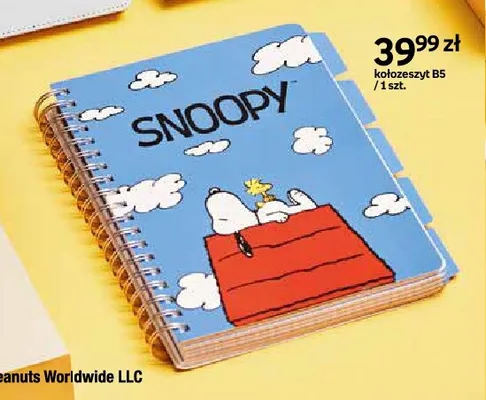 Kołozeszyt B5 Peanuts Snoopy promocja w Empik
