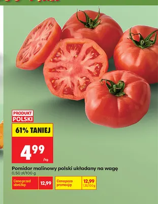 Pomidory malinowe polskie układane promocja w Biedronka