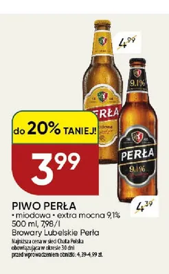 Piwo Perła miodowa promocja w Chata Polska