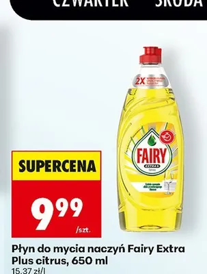 Płyn do mycia naczyń Fairy Extra Plus citrus promocja w Biedronka