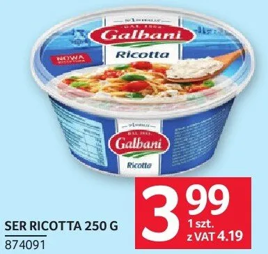 Ser Ricotta Galbani 250 g promocja w Selgros