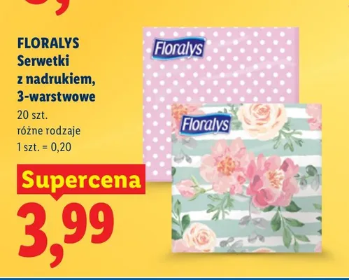 Serwetki z nadrukiem, 3-warstwowe promocja w Lidl