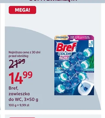 Zawieszka do WC 3-pak Bref promocja w Rossmann