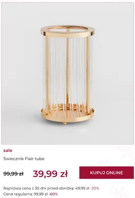 Świecznik Flair tube home&you promocja w home&you